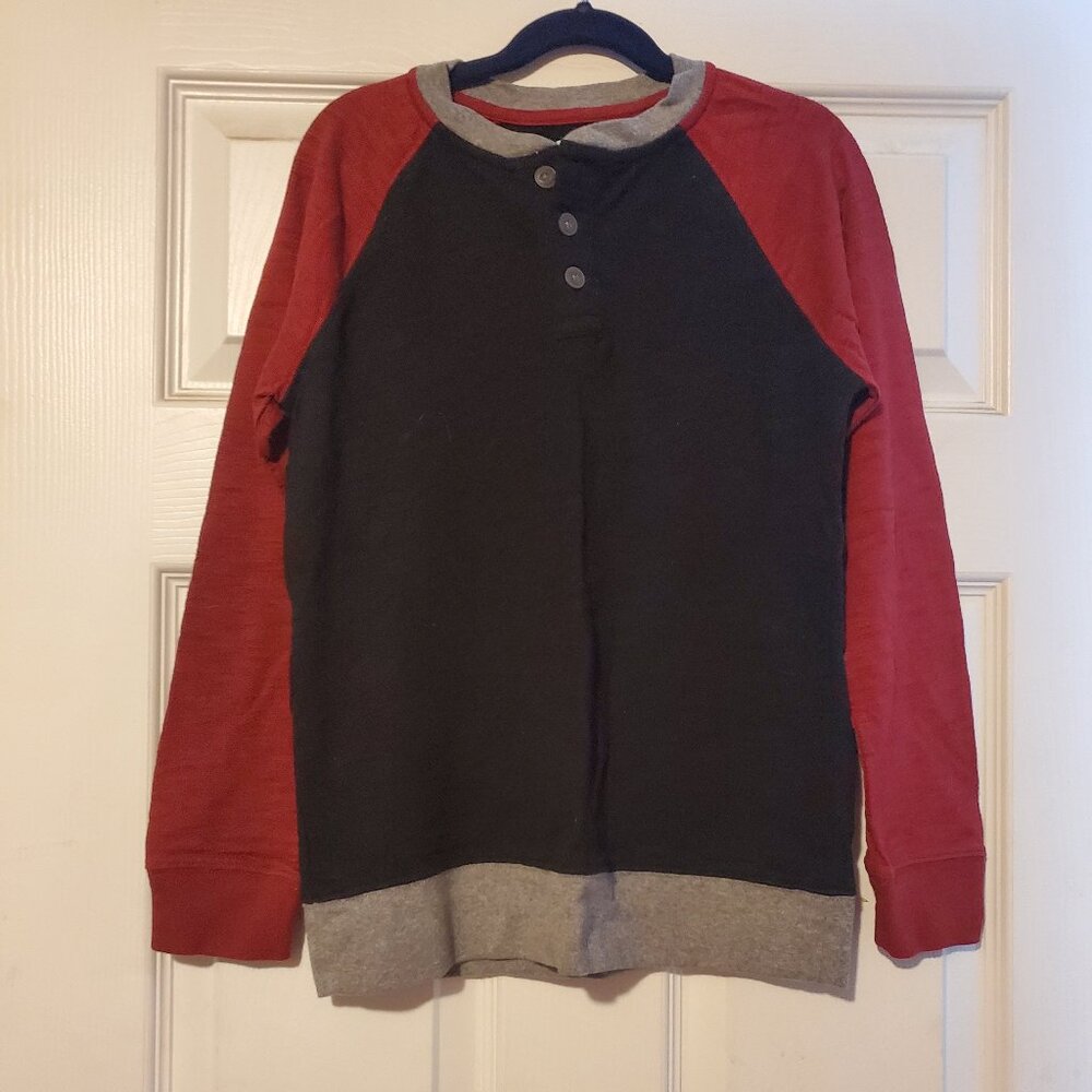 Old Navy Boys Long Sleeve Color Block Shirt Size L (10-12)